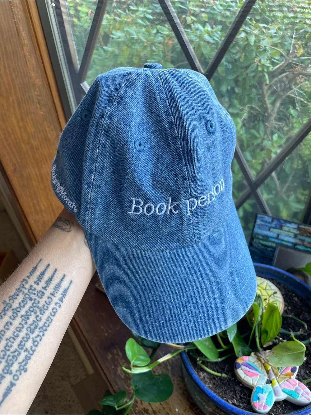 Book Of The Month " Book Person" Embroidered Denim Cap